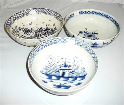 Lot 136 - Three 18th century pearlware bowls