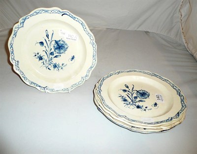 Lot 140 - Five 18th century pearlware Chinoiserie plates