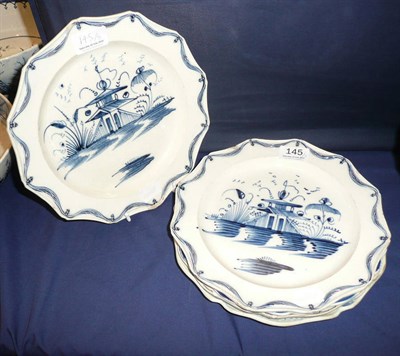 Lot 145 - A pair of 18th century pearlware plates and three others