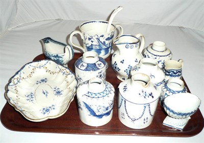 Lot 149 - Six assorted 18th century pearlware tea canisters and seven other pieces