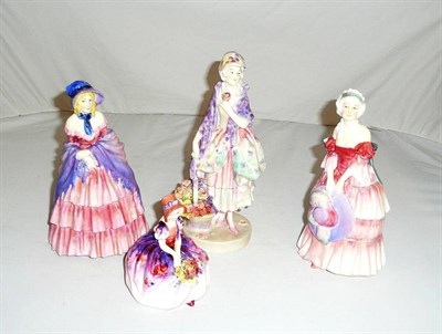 Lot 158 - Four Royal Doulton figures - 'Phyllis' HN1420, 'Veronica' HN1517, 'A Victorian Lady' HN728 and...