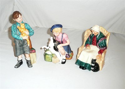 Lot 164 - Three Royal Doulton figures 'Forty Winks' HN1974, 'The Homecoming' HN3295 and 'Welcome Home' HN3299