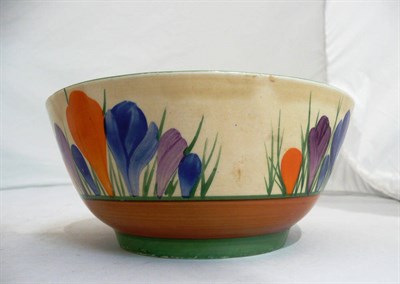 Lot 168 - A Clarice Cliff bowl with crocus design (a.f.)