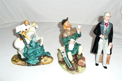 Lot 172 - Three Royal Doulton figures 'St George' HN2051, 'Robin Hood' HN2773 and 'Sir John A MacDonald'...