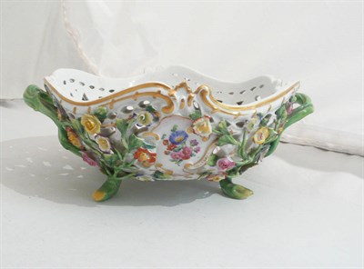 Lot 215 - A Dresden flower encrusted basket