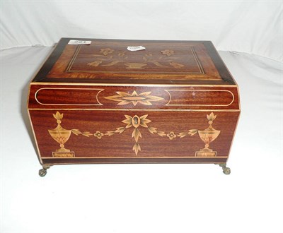 Lot 221 - A mahogany and floral marquetry hinged box