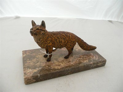 Lot 261 - Cold painted bronze figure of a fox