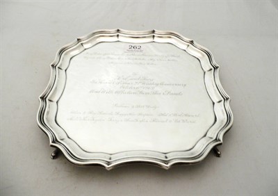 Lot 262 - A silver engraved salver