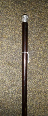 Lot 278 - A rosewood walking cane with silver pommel