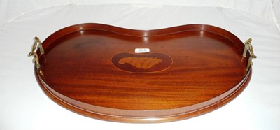 Lot 279 - Mahogany kidney-shaped tray