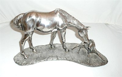 Lot 281 - Silver filled mare and foal