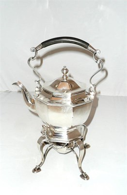 Lot 282 - A silver spirit kettle