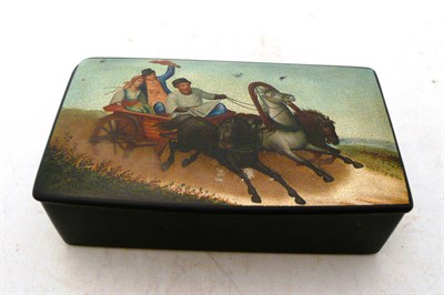 Lot 297 - A Russian papier mache stamp box