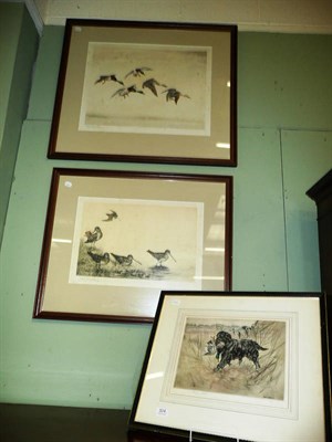 Lot 324 - Henry Wilkinson dry point (signed limited edition) and two other dry points by Leon Danchin