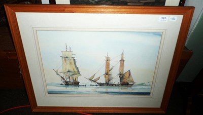 Lot 325 - J T Culpan framed watercolour, shipping scene