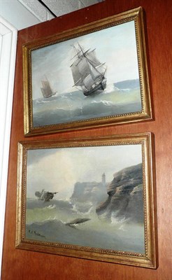 Lot 334 - E K Redmore, pair of gilt framed oils on board (baring paper label on reverse, 'The Parker Gallery