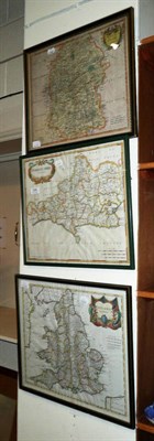 Lot 335 - Three framed maps by Robert Morden - Wiltshire, Dorsetshire and England