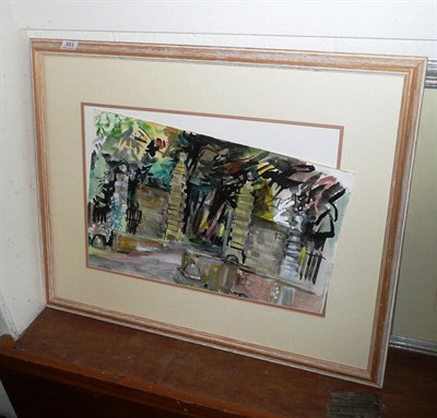 Lot 351 - John Holt, watercolour, stone gateway