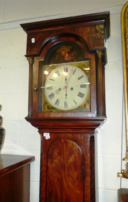 Lot 358 - Mahogany-cased longcase clock with painted dial