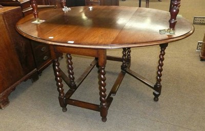 Lot 384 - Barley sugar-twist oval table and a coal purdonium