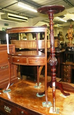 Lot 386 - A Georgian mahogany corner wash stand and a carved mahogany plant stand