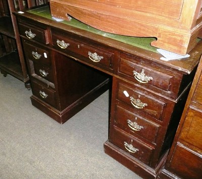 Lot 387 - A late Victorian mahogany pedestal desk