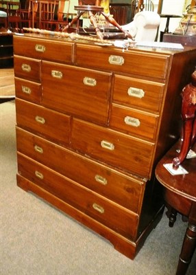 Lot 409 - An Indian hardwood secretaire chest