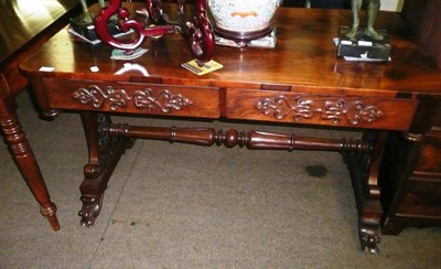 Lot 422 - A William IV rosewood centre table (slight losses)