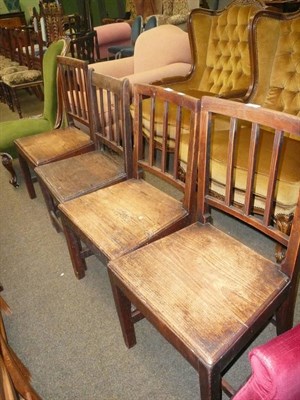 Lot 428 - Four elm and ash country dining chairs