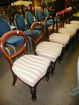 Lot 444 - A set of six William IV mahogany balloon-back dining chairs