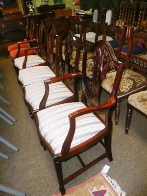 Lot 446 - A set of four reproduction Hepplethwaite style dining chairs