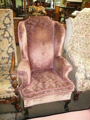 Lot 454 - 1920's/30's wing-back armchair