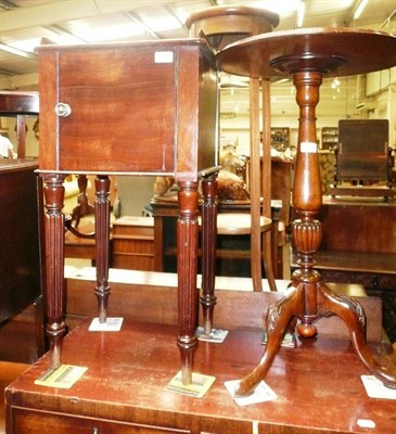 Lot 474 - A George IV mahogany pot cupboard and a mahogany tripod table