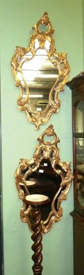 Lot 490 - A pair of George I style gilt wall mirrors and a 19th century plant stand