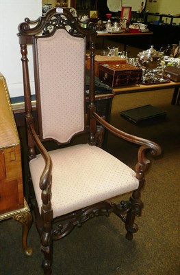 Lot 507 - Pair of walnut armchairs