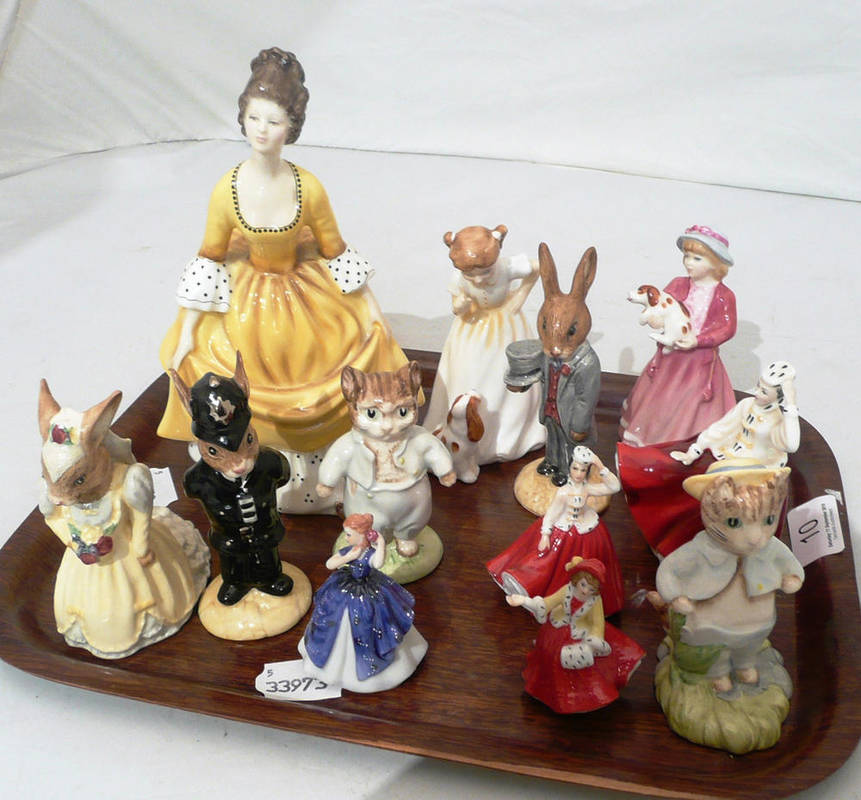 Lot 10 - Seven Royal Doulton figures - 'Coralie', 'Sit', 'My First Figurine', 'Gail', miniature Gail,...