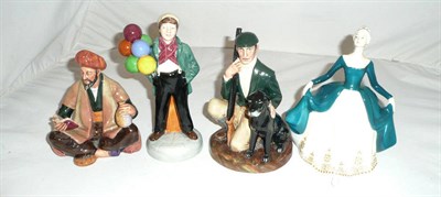 Lot 12 - Four Royal Doulton figures - 'Omar Khayam', 'Regal Lady', 'Balloon Boy' and 'The Gamekeeper'