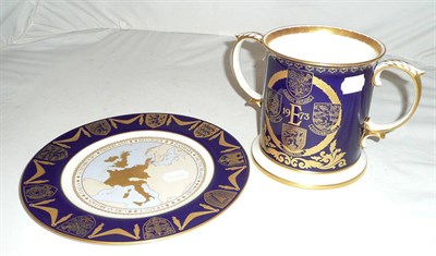 Lot 29 - Spode two-handled cup and plate to commemorate the enlargement of the European Community on 1st...