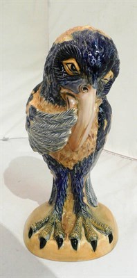 Lot 32 - Grotesque bird (in the style of Martin Bros) 'The Whisperer', hand painted by Peggy Davies Ceramics