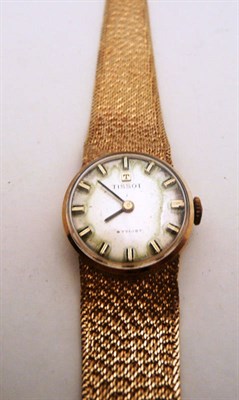 Lot 61 - A lady's 9ct gold wristwatch signed 'Tissot'