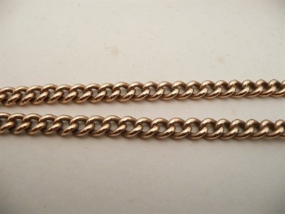 Lot 64 - A 9ct gold curb link watch chain, 30.6gms