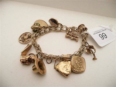 Lot 66 - 9ct gold charm bracelet