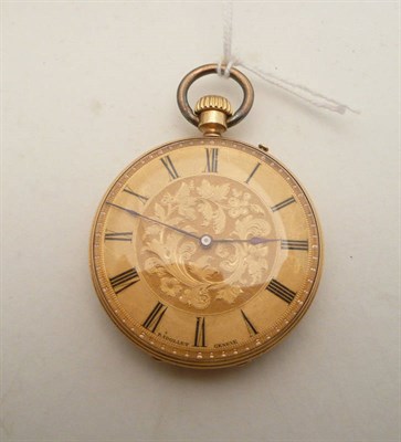 Lot 77 - A lady's fob watch stamped '18K' and signed 'Badollet, Geneve'