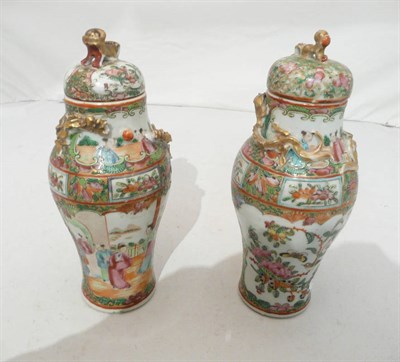Lot 88 - Pair of Canton vases and covers