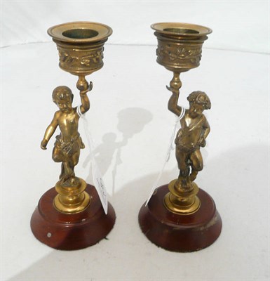 Lot 96 - Pair of Regency candle holders as satyrs