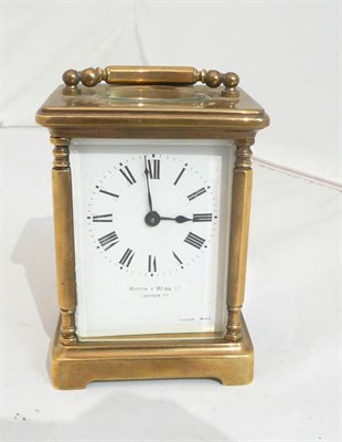 Lot 99 - A Mappin & Webb brass carriage clock