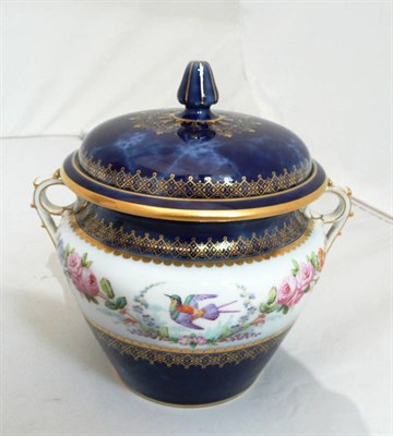Lot 102 - A twin-handled vase and cover, underside stamped 'A Sevres Decore'
