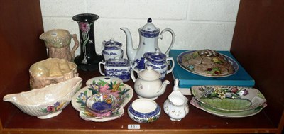 Lot 131 - A shelf of Maling, Ringtons, Shelley and Sylvac pottery