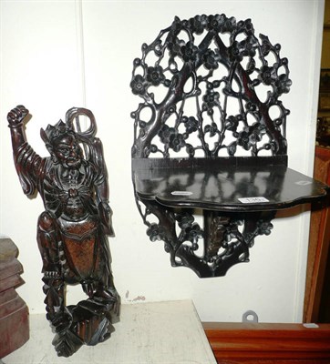 Lot 136 - Japanese root carving and a carved bracket