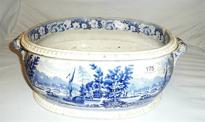 Lot 175 - A 19th century blue and white foot bath (a.f.)